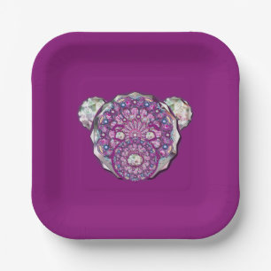 Rosace blue or red for baby&child paper plate