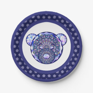 Rosace blue or red for baby&child paper plate