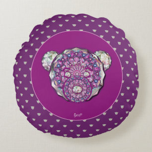 Rosace blue or red for baby&child round pillow