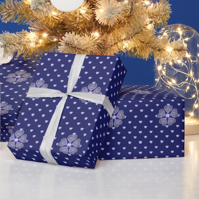 Rosace blue or red for baby&child wrapping paper (Holidays)