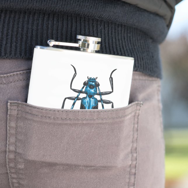 Rosalia Alpina beetle Hip Flask (In Situ)