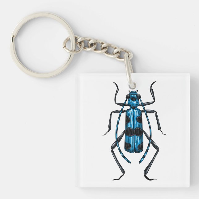 Rosalia Alpina beetle Keychain (Front)