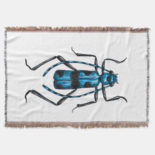 Rosalia Alpina beetle Throw Blanket
