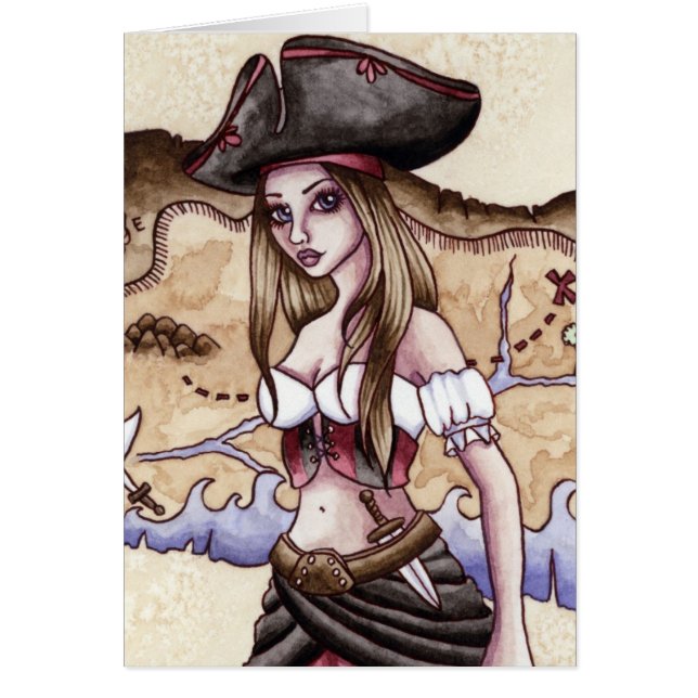 Rosalie - Treasure Map Pirate Card (Front)