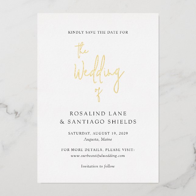 Rosalind Modern Elegant Wedding Save the Date (Front)