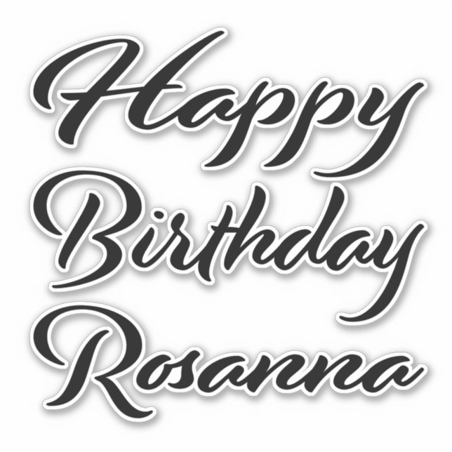 Rosanna name first name black Sticker birthday (Front)
