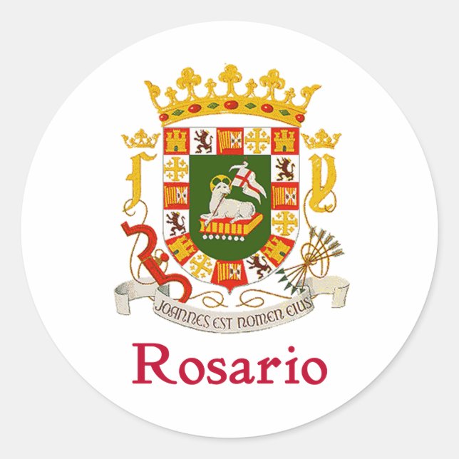 Rosario Puerto Rico Shield Classic Round Sticker (Front)