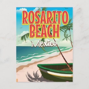 Rosarito Beach Mexican travel poster Postcard