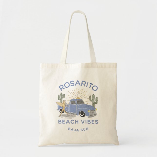 Rosarito Mexico Beach Vibes vintage Tote Bag (Front)