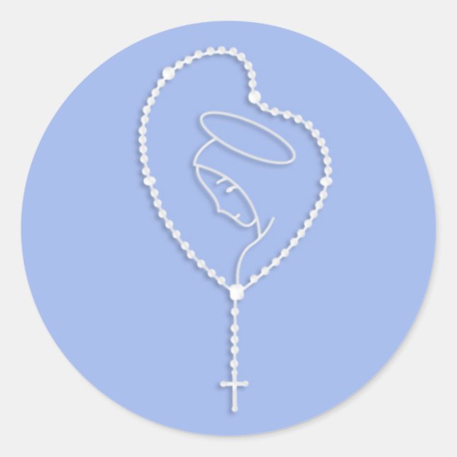 Rosary MARY Classic Round Sticker (Front)