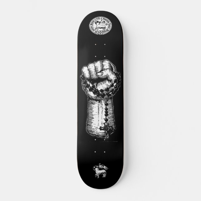 Rosary Power Skateboard, 8 1/8" Deck Skateboard (Front)