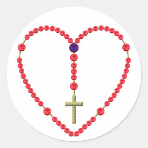 Rosary (Red and Blue Roses) Classic Round Sticker