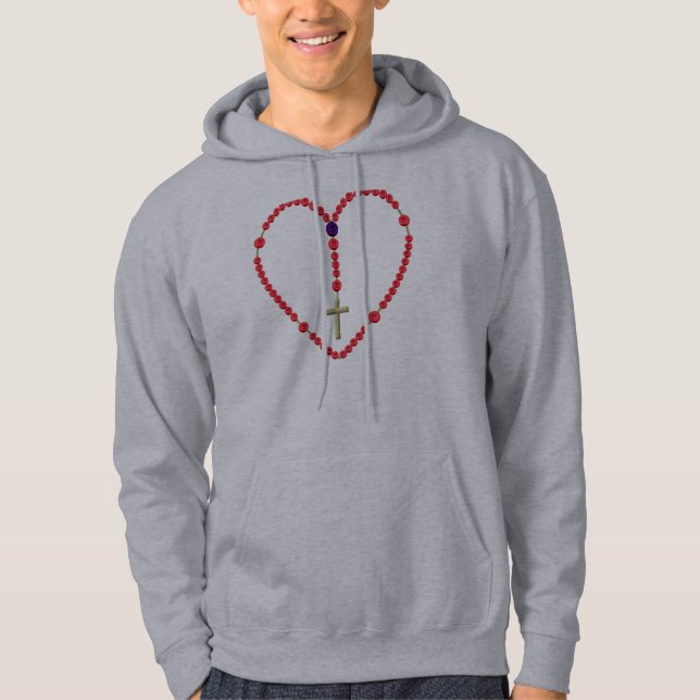 Rosary (Red and Blue Roses) Hoodie (Front)