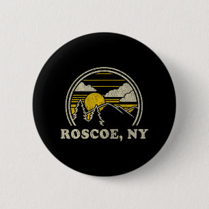 Roscoe New York Ny T Shirt Vintage Hiking Mountain 2 Inch Round Button
