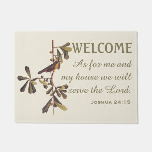 Roscoe's Yellowthroat Bird and Bible Verse Doormat