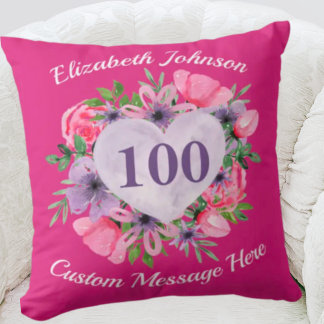 Rose 100e anniversaire Coussin pour femmes