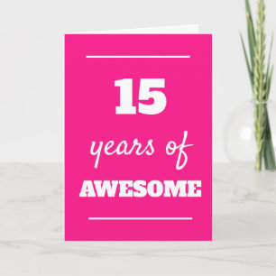 Rose 15 ans de la magnifique carte d'anniversaire 
