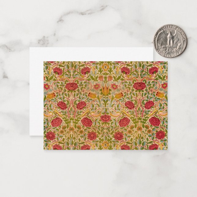 Rose, 1883 by William Morris Card (Front/Back In Situ)