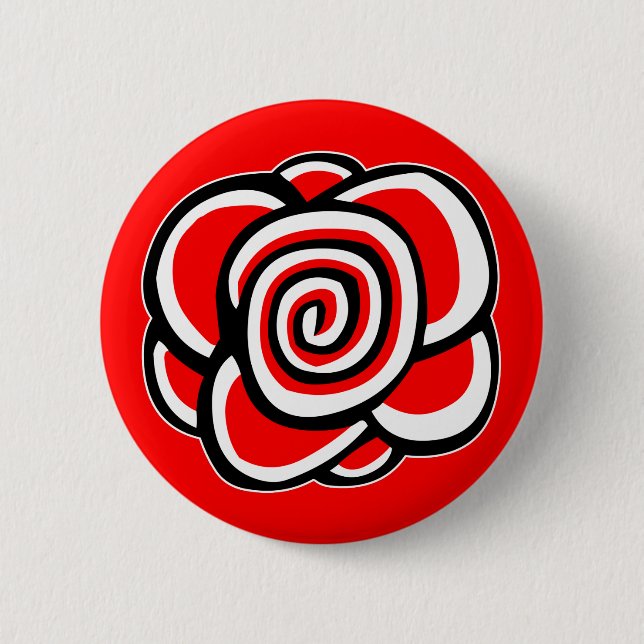 Rose 2 Inch Round Button (Front)