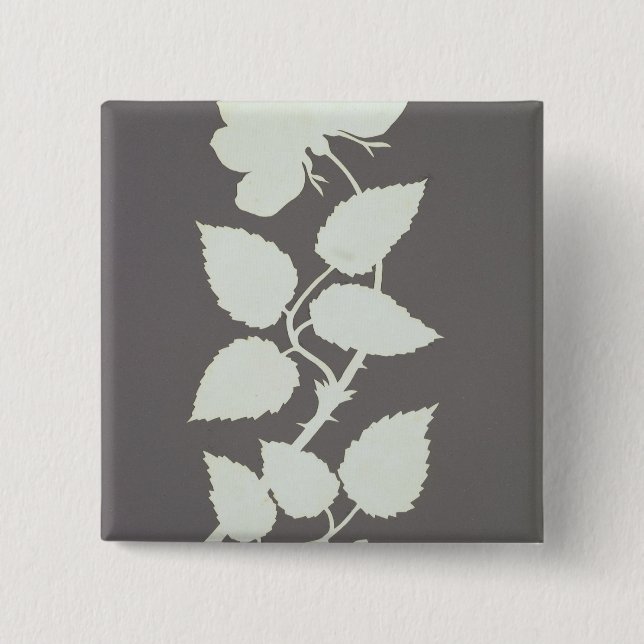 Rose 2 Inch Square Button (Front)