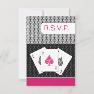 rose 3 as vegas mariage cartes rsvp, 3,5 x 5