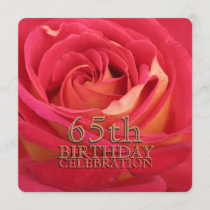 Rose 65th Birthday Celebration Custom Invitation