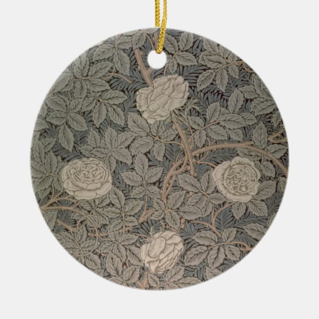 'Rose-90' wallpaper design Ceramic Ornament (Front)
