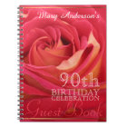 Rose 90th Birthday Celebration Custom Guest Book