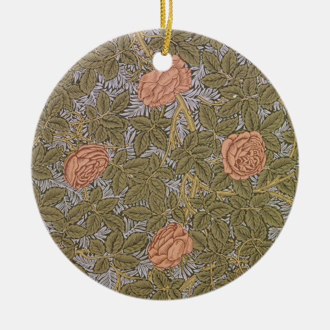 'Rose - 93' wallpaper design Ceramic Ornament (Front)