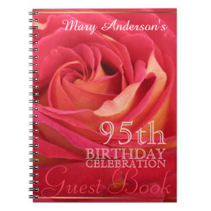 Rose 95th Birthday Celebration Custom Guest Book