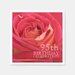 Rose 95th Birthday Celebration Paper Napkin 1