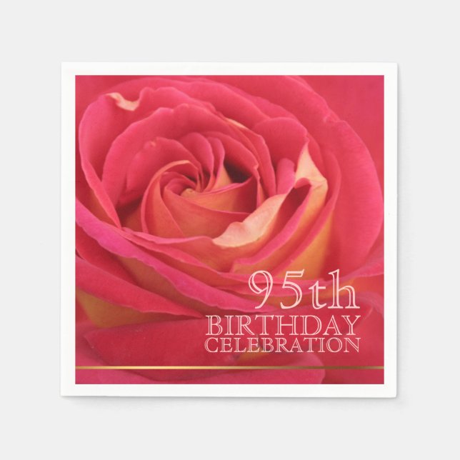 Rose 95th Birthday Celebration Paper Napkin 1 (Front)