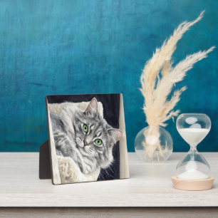 Rose a Cat with Striking Green Eyes Plaque