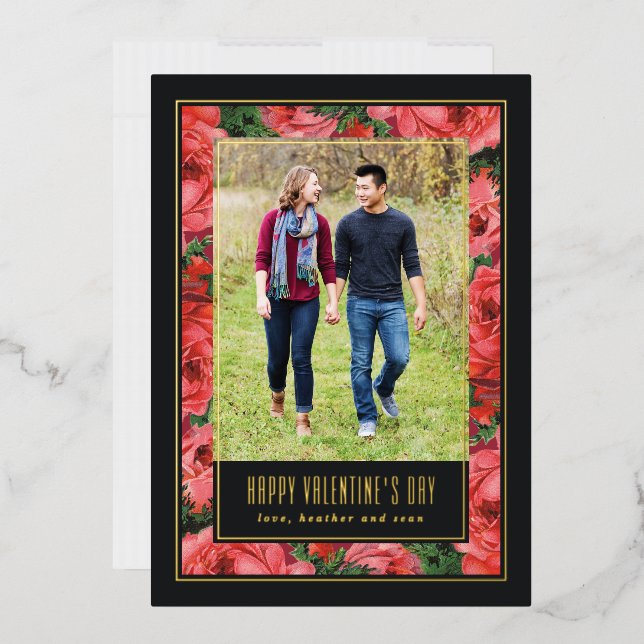 Rose à huile Frame Valentine's Day Carte photo - N (Enveloppe)