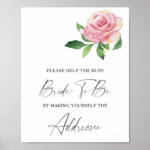 Rose - aider la mariée occupée Adresse Poster