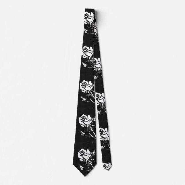 "Rose Alba" Flower Garden Neck Tie (Front)
