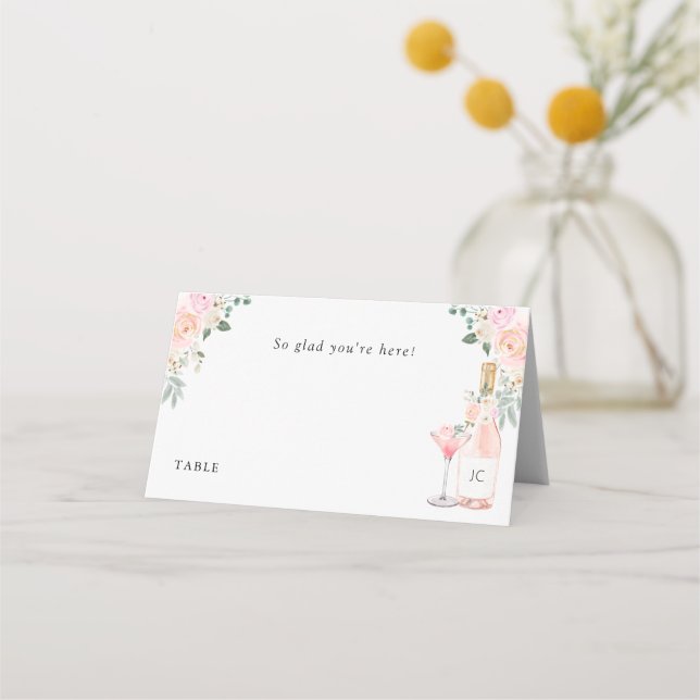 Rosé All Day Bridal Shower Place Card (Front)