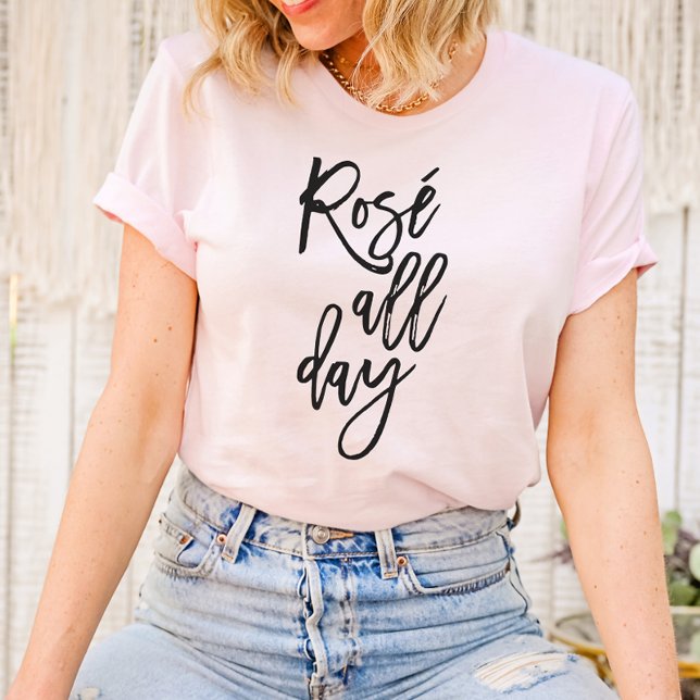 Rosé All Day T-Shirt – Fun Wine Lover Tee (Sip in style with our "Rosé All Day" T-Shirt – a chic and playful tribute to the delightful moments )