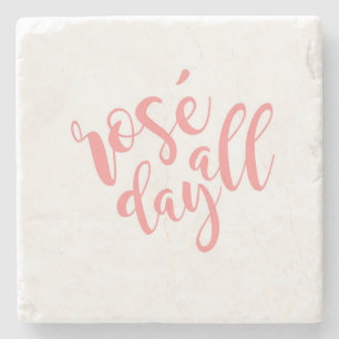 Rose all day wine coaster