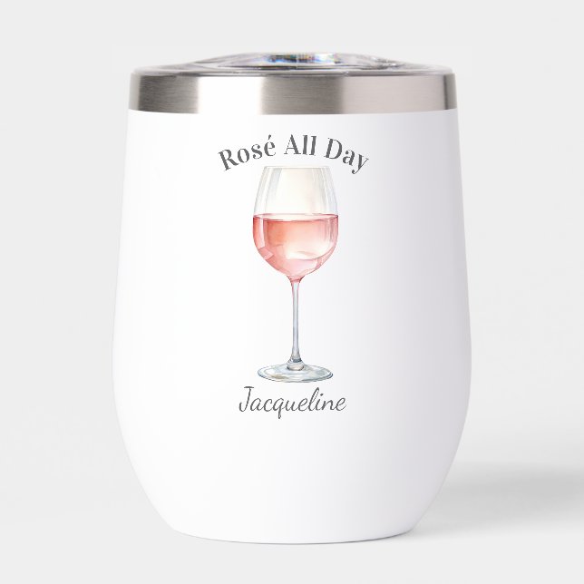 Rosé All Day Wine Lover Wine Tumbler (Front)
