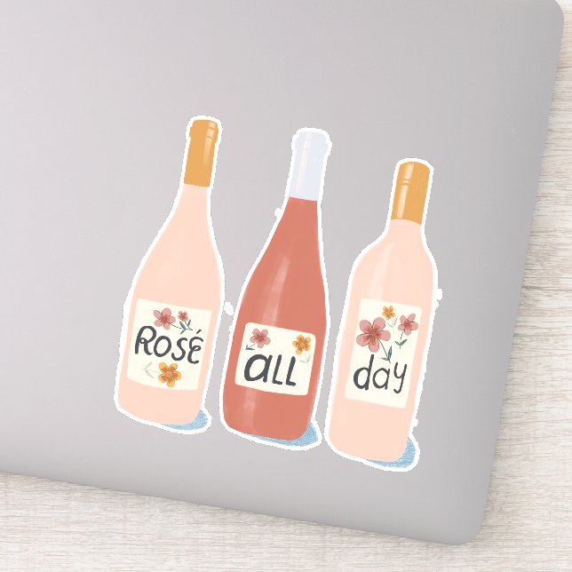 Rose All Day Wine Lovers Illustration Art (Detail)