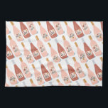 Rose ALL day wine lovers pattern Kitchen Towel<br><div class="desc">Check out this awesome towel with a fun illustration about wine. Customize with your text. Makes a great housewarming gift!  Check out my shop for more designs and colours too!</div>