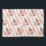 Rose ALL day wine lovers pattern Kitchen Towel<br><div class="desc">Check out this awesome towel with a fun illustration about wine. Customize with your text. Makes a great housewarming gift!  Check out my shop for more designs and colours too!</div>