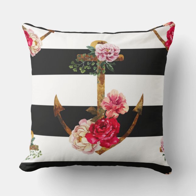 Rose Anchor Decorative Pillow (Front)