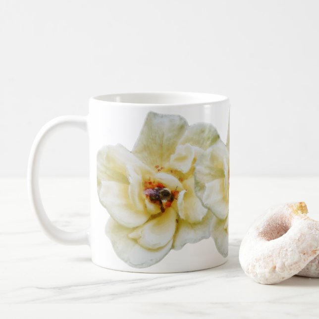 Rose and Bee Coffee Mug (With Donut)