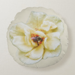 Rose and Bee Round Pillow