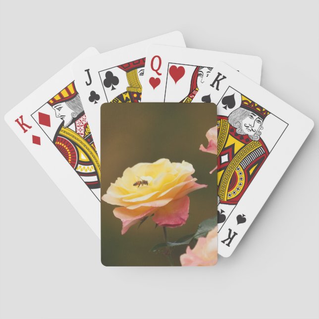 Rose and Bee Tote Playing Cards (Back)