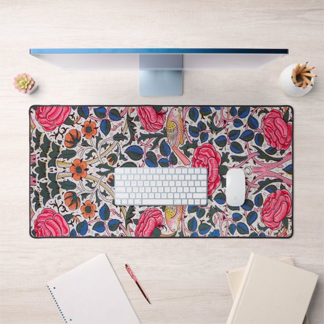 Rose and Bird, William Morris Desk Mat (Office 1)