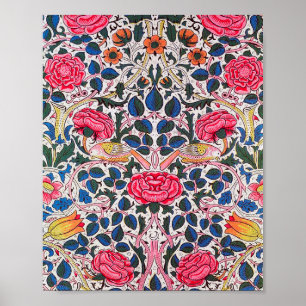 Rose and Bird, William Morris Poster