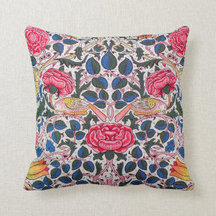 Rose and Bird, William Morris Throw Pillow